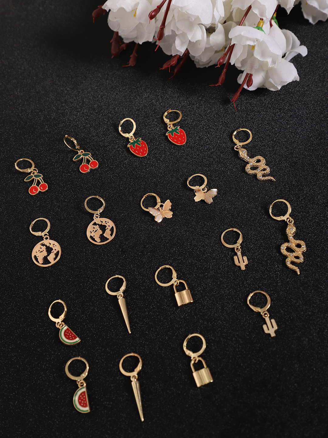 YouBella Women Fashion Stylish and Trendy  Jewellery Set Combo of 9 set of Earrings and Chain for Women and Girls