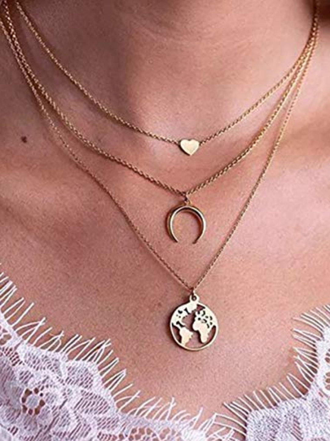 YouBella Women Fashion Stylish and Trendy  Jewellery Set Combo of 6 set of Earrings and Chain for Women and Girls
