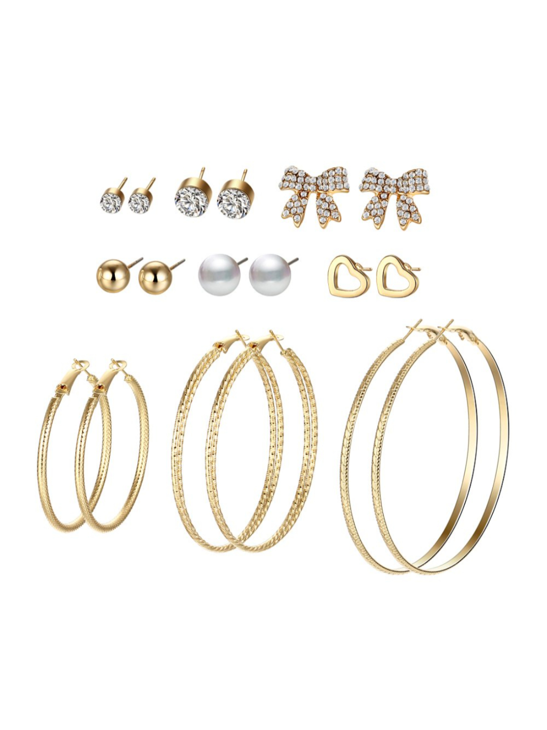 YouBella Women Fashion Stylish and Trendy  Jewellery Set Combo of 9 set of Earrings and Chain for Women and Girls