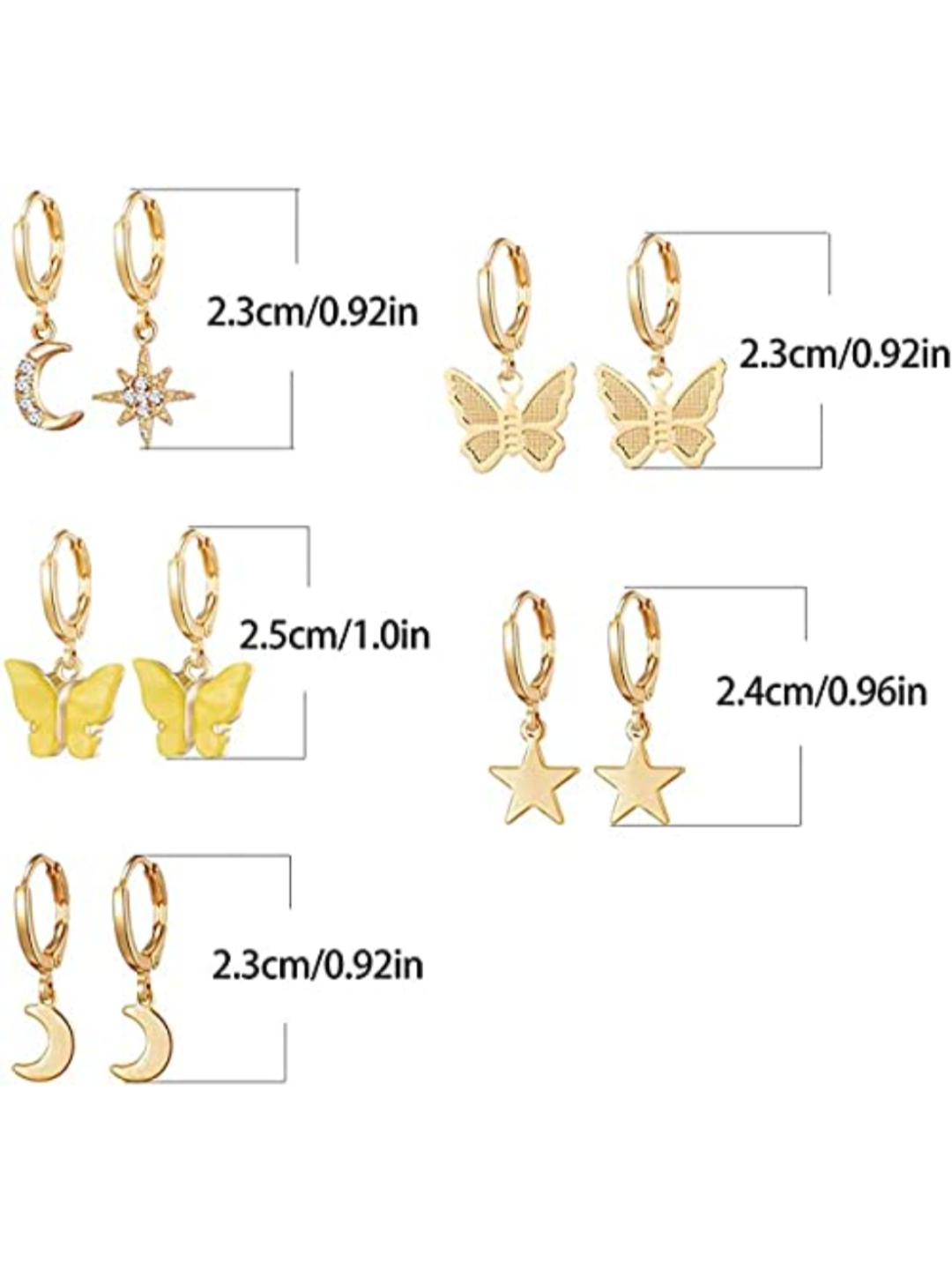YouBella Women Fashion Stylish and Trendy  Jewellery Set Combo of 9 set of Earrings and Chain for Women and Girls