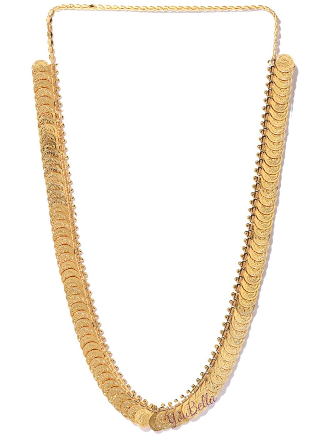 YouBella Golden Plated Long Mala for Women (Golden )(YBNK_5041)