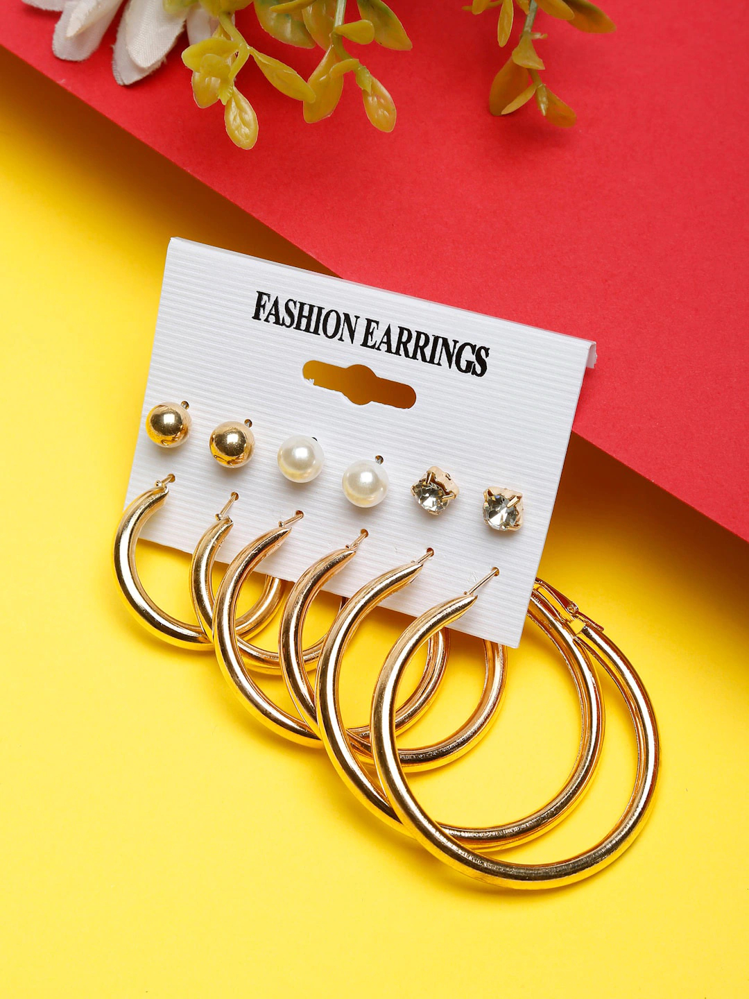 YouBella Women Fashion Stylish and Trendy  Jewellery Set Combo of 6 set of Earrings and Chain for Women and Girls
