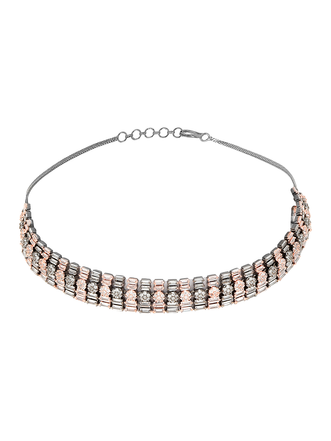 YouBella Jewellery Celebrity Inspired Metallic Touch Jewellery Set with Earrings for Girls and Women (YBNK_50440) (Metallic)
