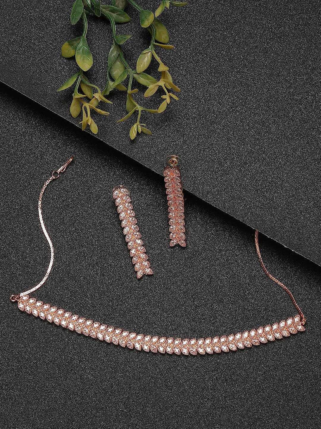 YouBella Jewellery Celebrity Inspired Gold Plated Jewellery Set with Earrings for Girls and Women (YBNK_50441) (Gold)