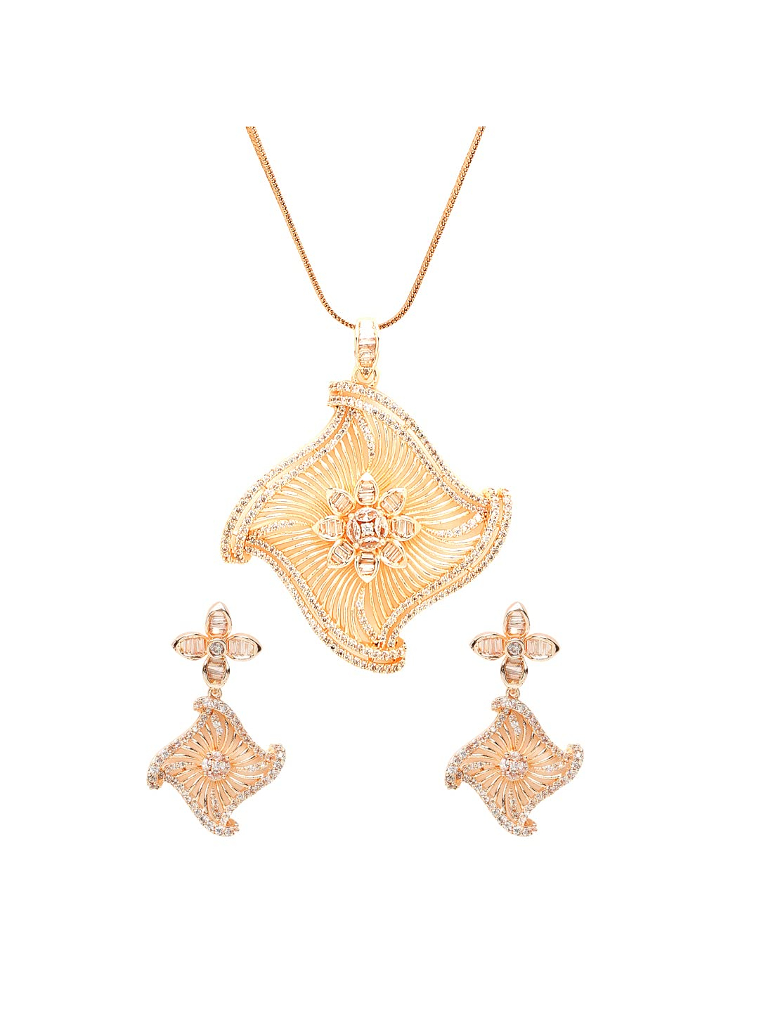 YouBella Jewellery Celebrity Inspired Gold Plated Pendant Necklace Set with Earrings for Girls and Women (YBNK_50446) (Gold)