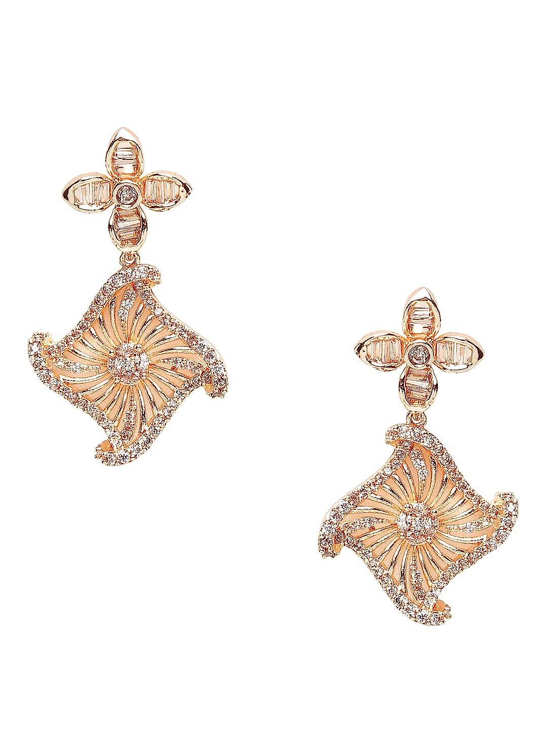 YouBella Jewellery Celebrity Inspired Gold Plated Pendant Necklace Set with Earrings for Girls and Women (YBNK_50446) (Gold)