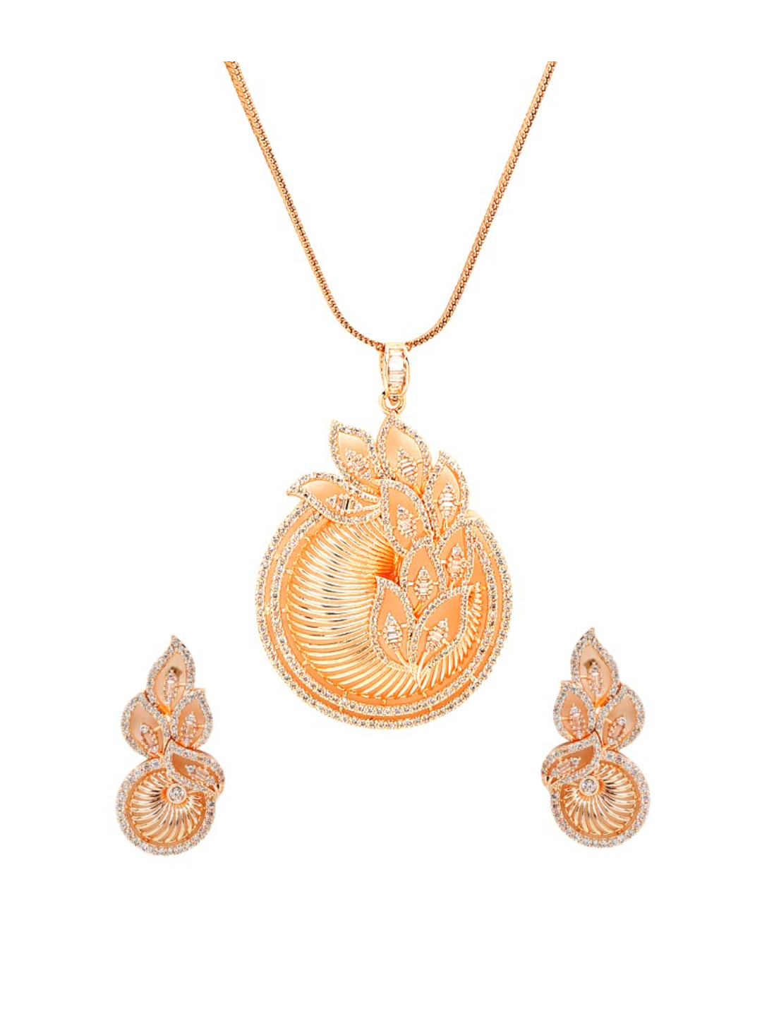 YouBella Jewellery Celebrity Inspired Gold Plated Pendant Necklace Set with Earrings for Girls and Women (YBNK_50447) (Gold)