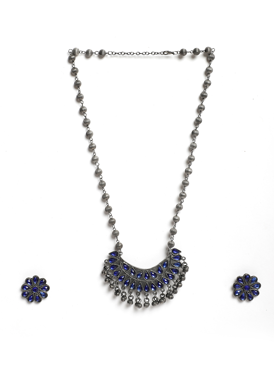 YouBella Jewellery Oxidised Silver Necklace Jewellery Set for Girls and Women
