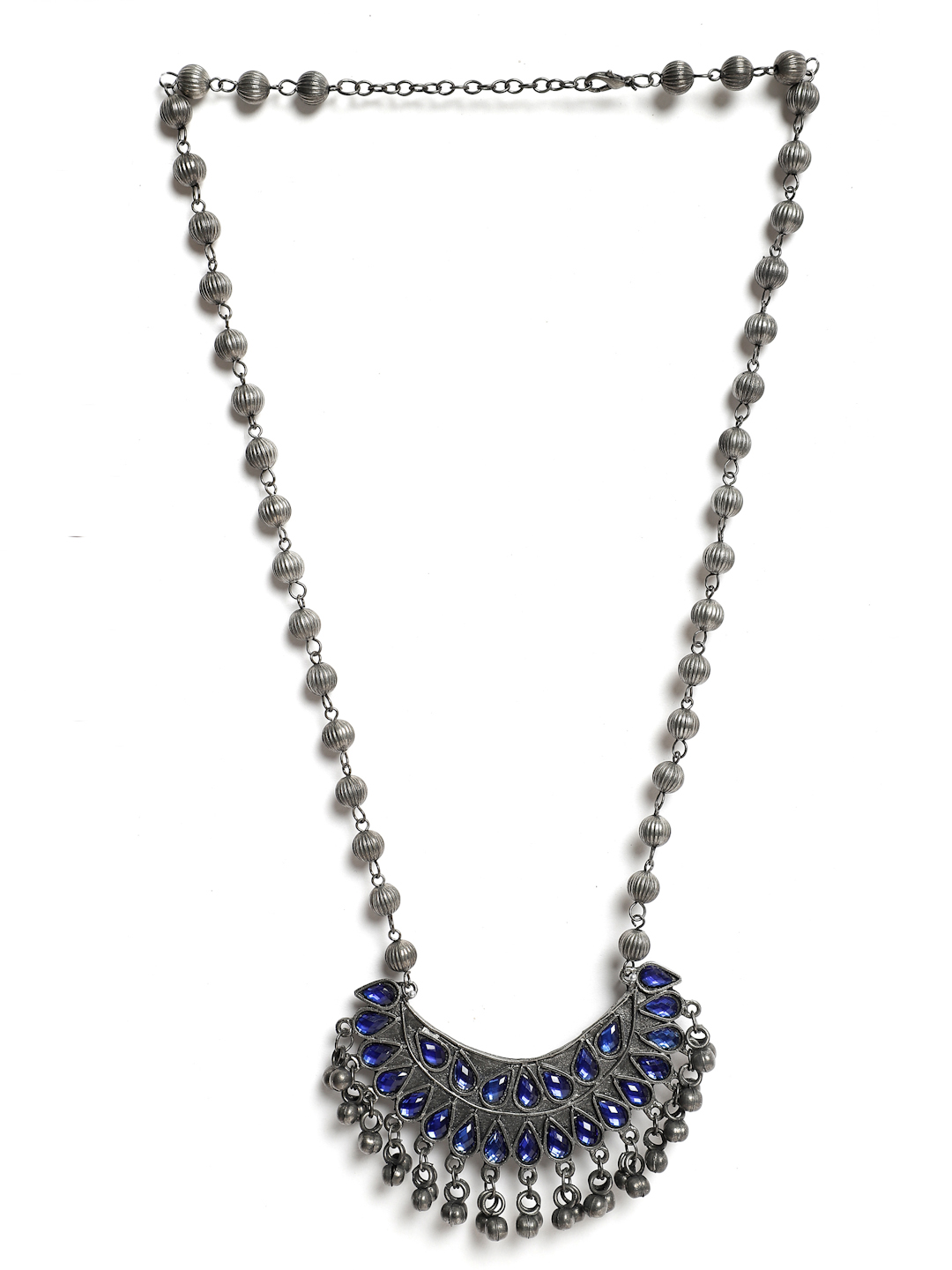 YouBella Jewellery Oxidised Silver Necklace Jewellery Set for Girls and Women