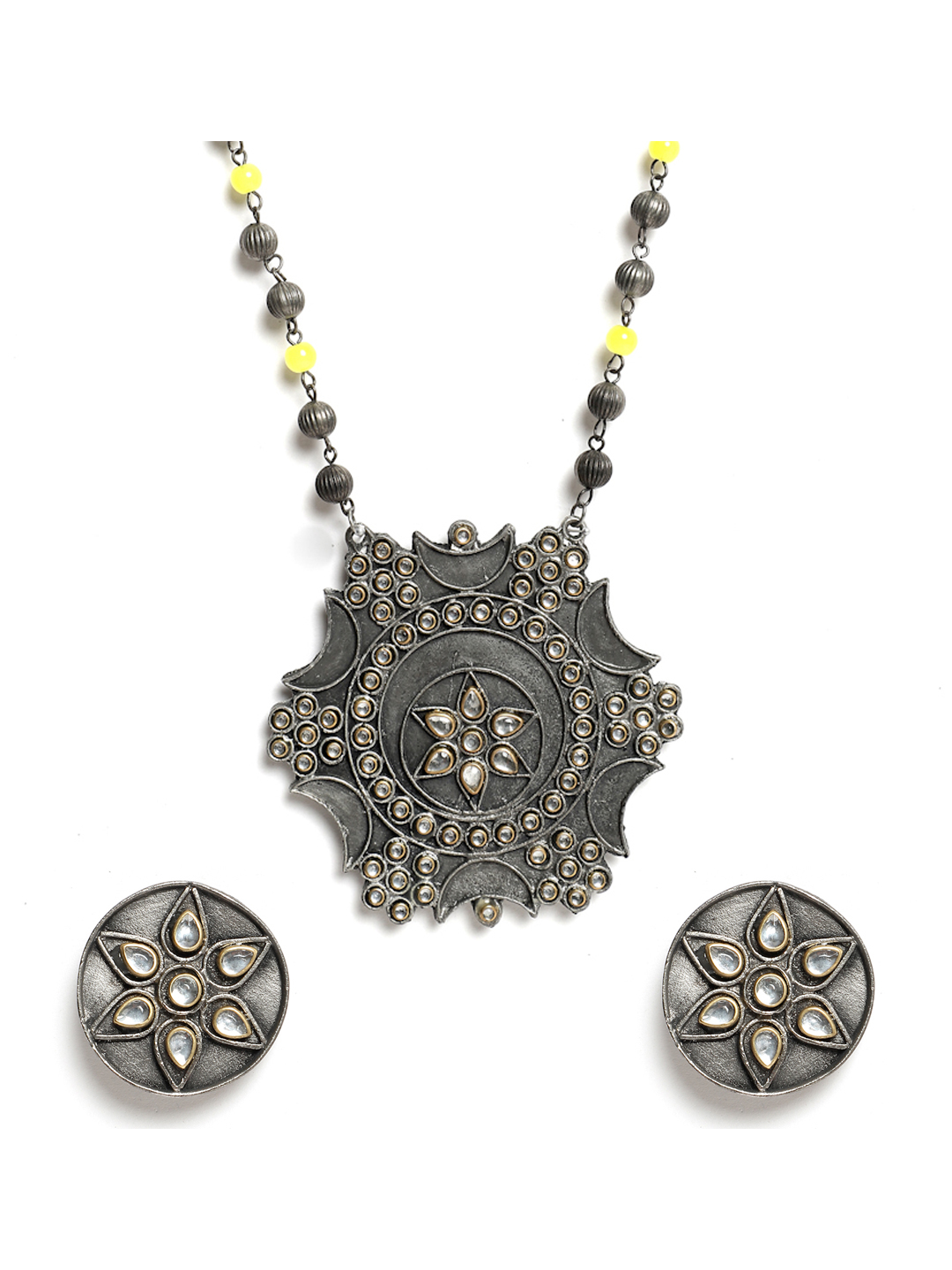 YouBella Jewellery Oxidised Silver Necklace Jewellery Set for Girls and Women