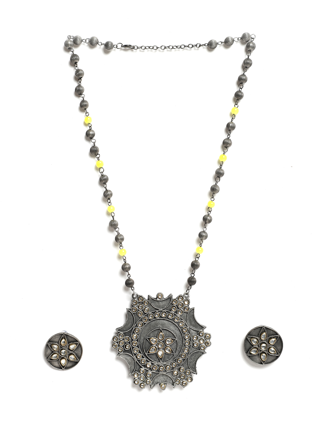 YouBella Jewellery Oxidised Silver Necklace Jewellery Set for Girls and Women