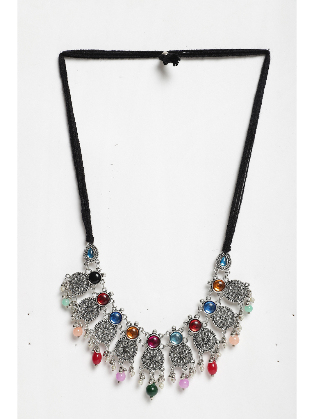 YouBella Jewellery Oxidised Silver Necklace Jewellery Set for Girls and Women