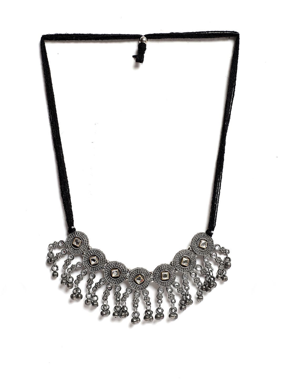 YouBella Jewellery Oxidised Silver Necklace Jewellery Set for Girls and Women