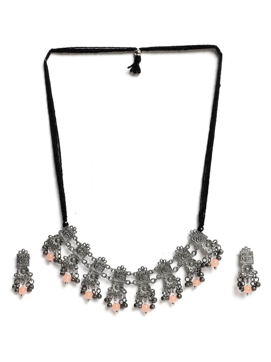 YouBella Jewellery Oxidised Silver Necklace Jewellery Set for Girls and Women