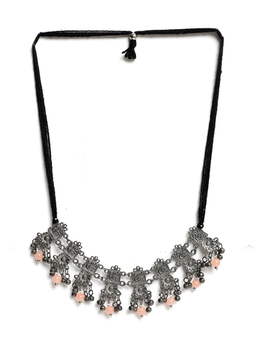 YouBella Jewellery Oxidised Silver Necklace Jewellery Set for Girls and Women