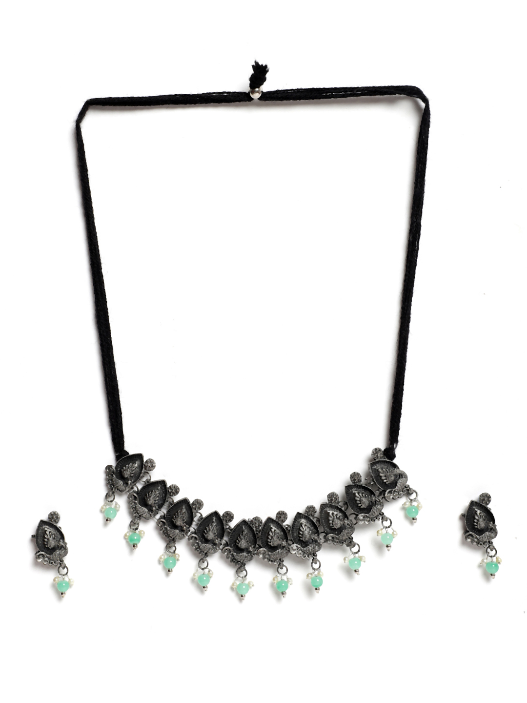YouBella Jewellery Oxidised Silver Necklace Jewellery Set for Girls and Women