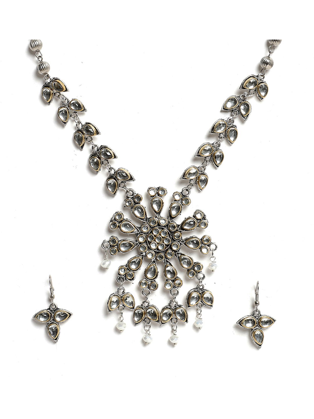 YouBella Jewellery Oxidised Silver Necklace Jewellery Set for Girls and Women