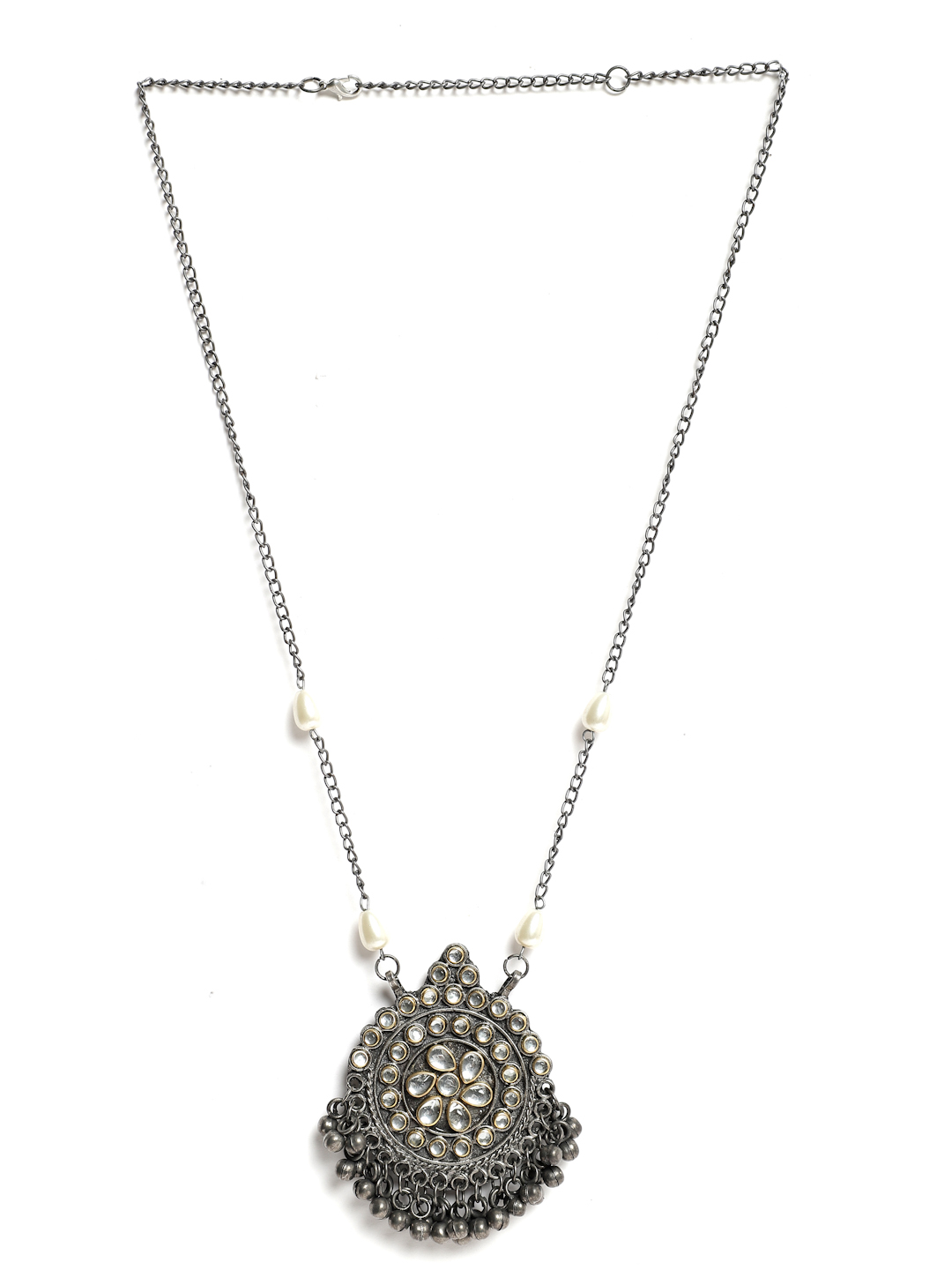 YouBella Jewellery Oxidised Silver Necklace Jewellery Set for Girls and Women