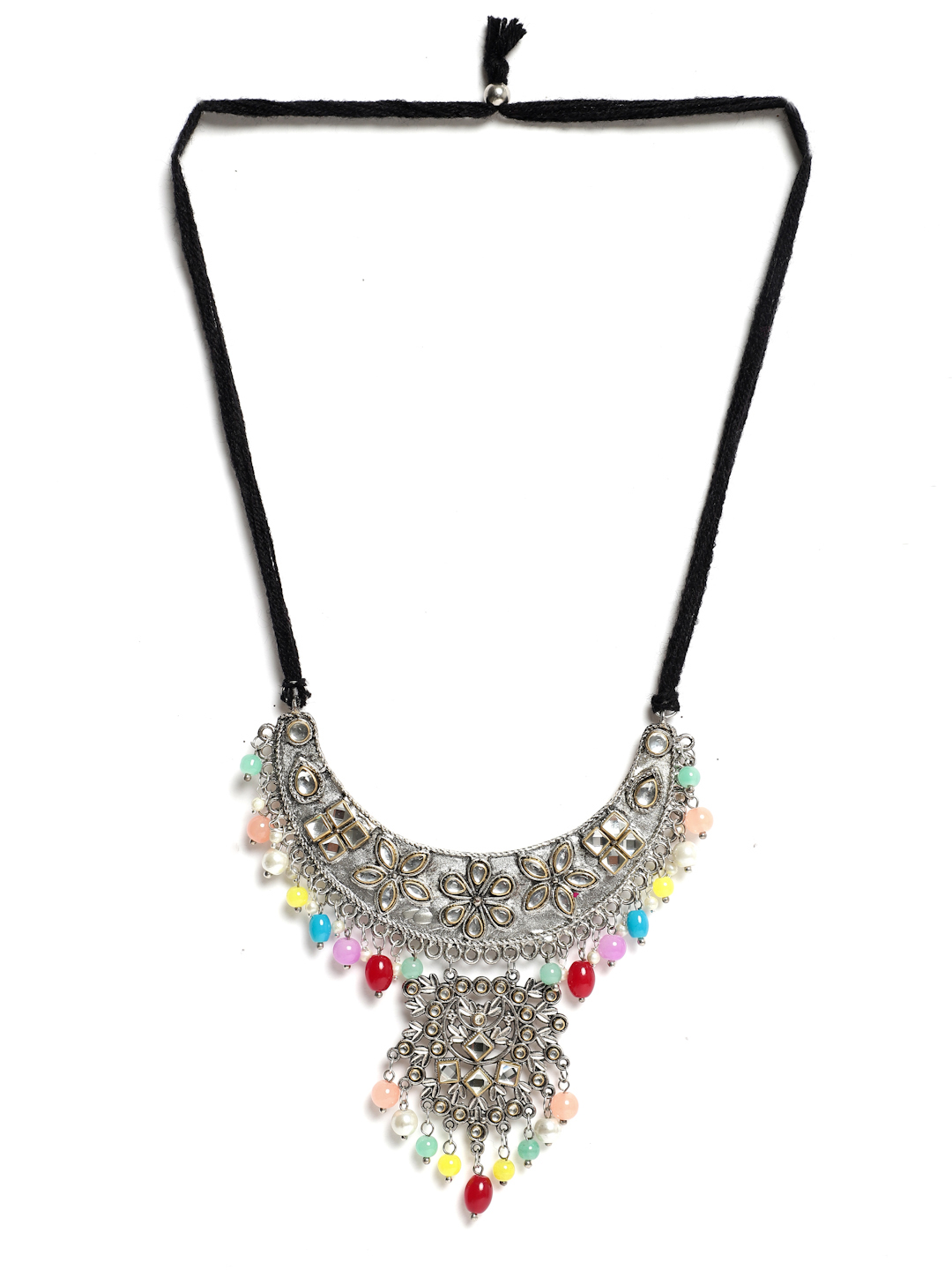 YouBella Jewellery Oxidised Silver Necklace Jewellery Set for Girls and Women