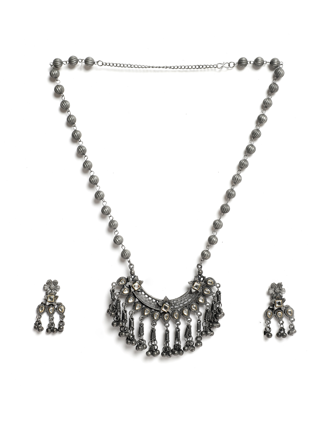 YouBella Jewellery Oxidised Silver Necklace Jewellery Set for Girls and Women