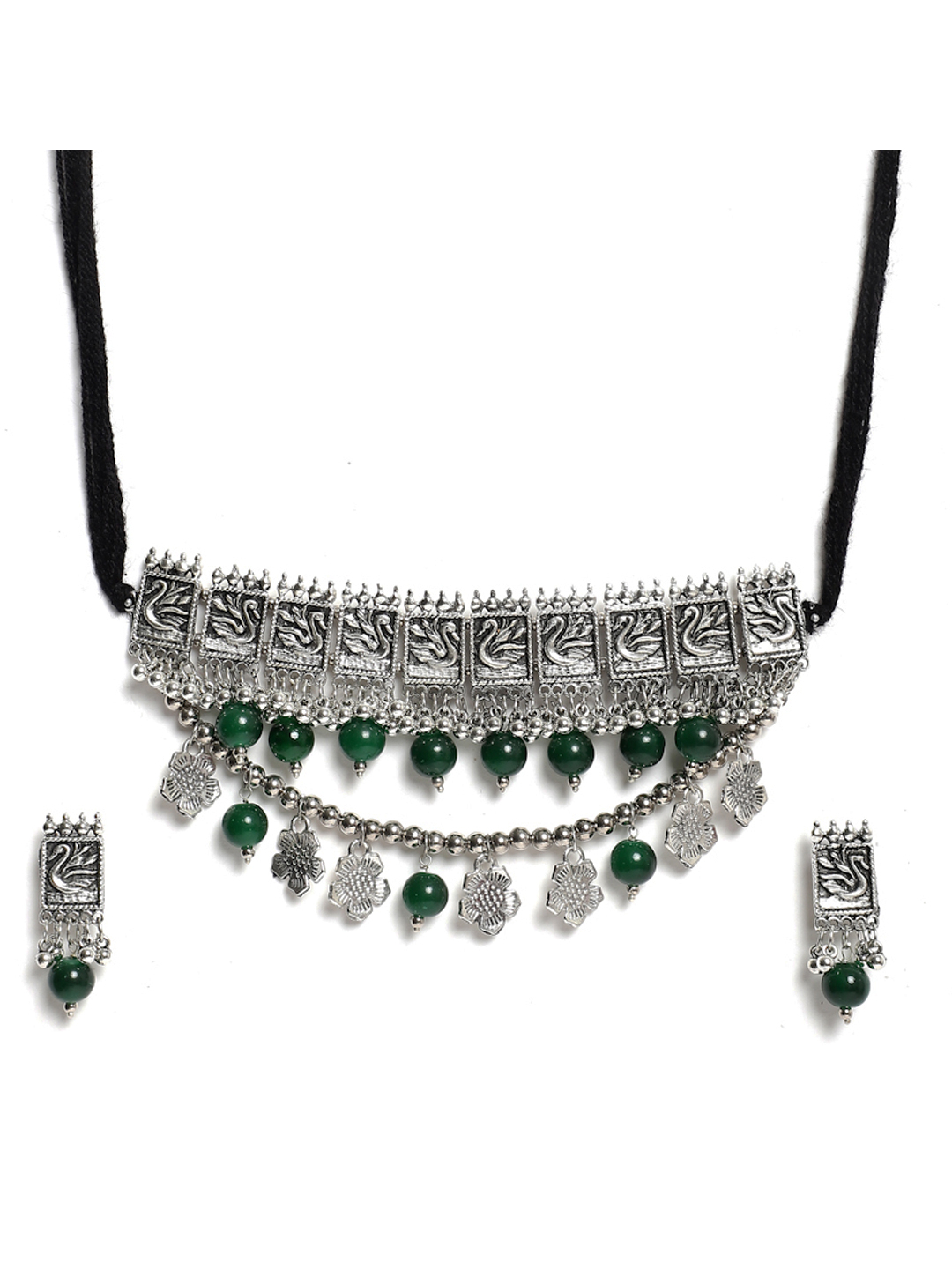 YouBella Jewellery Oxidised Silver Necklace Jewellery Set for Girls and Women