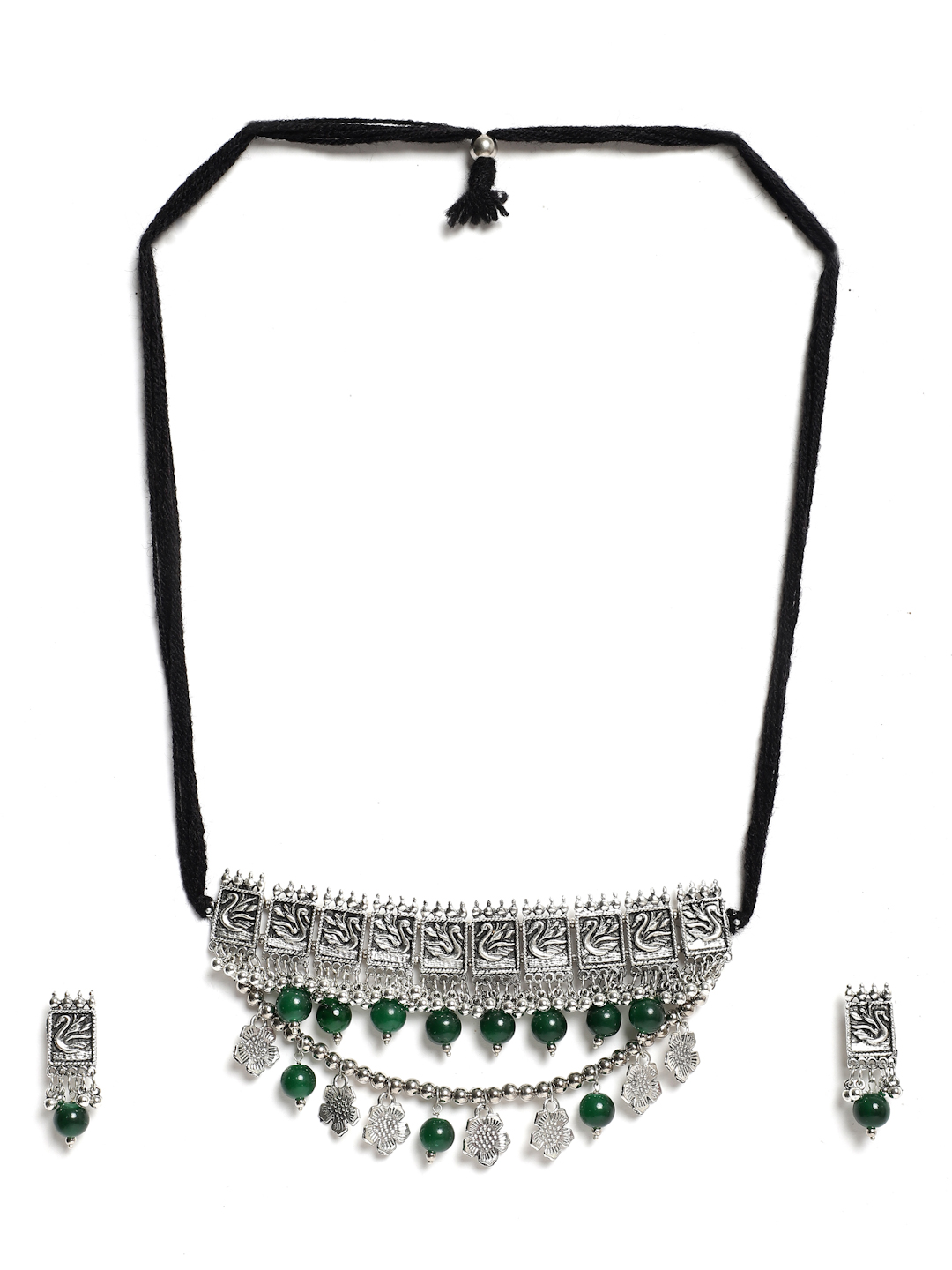 YouBella Jewellery Oxidised Silver Necklace Jewellery Set for Girls and Women
