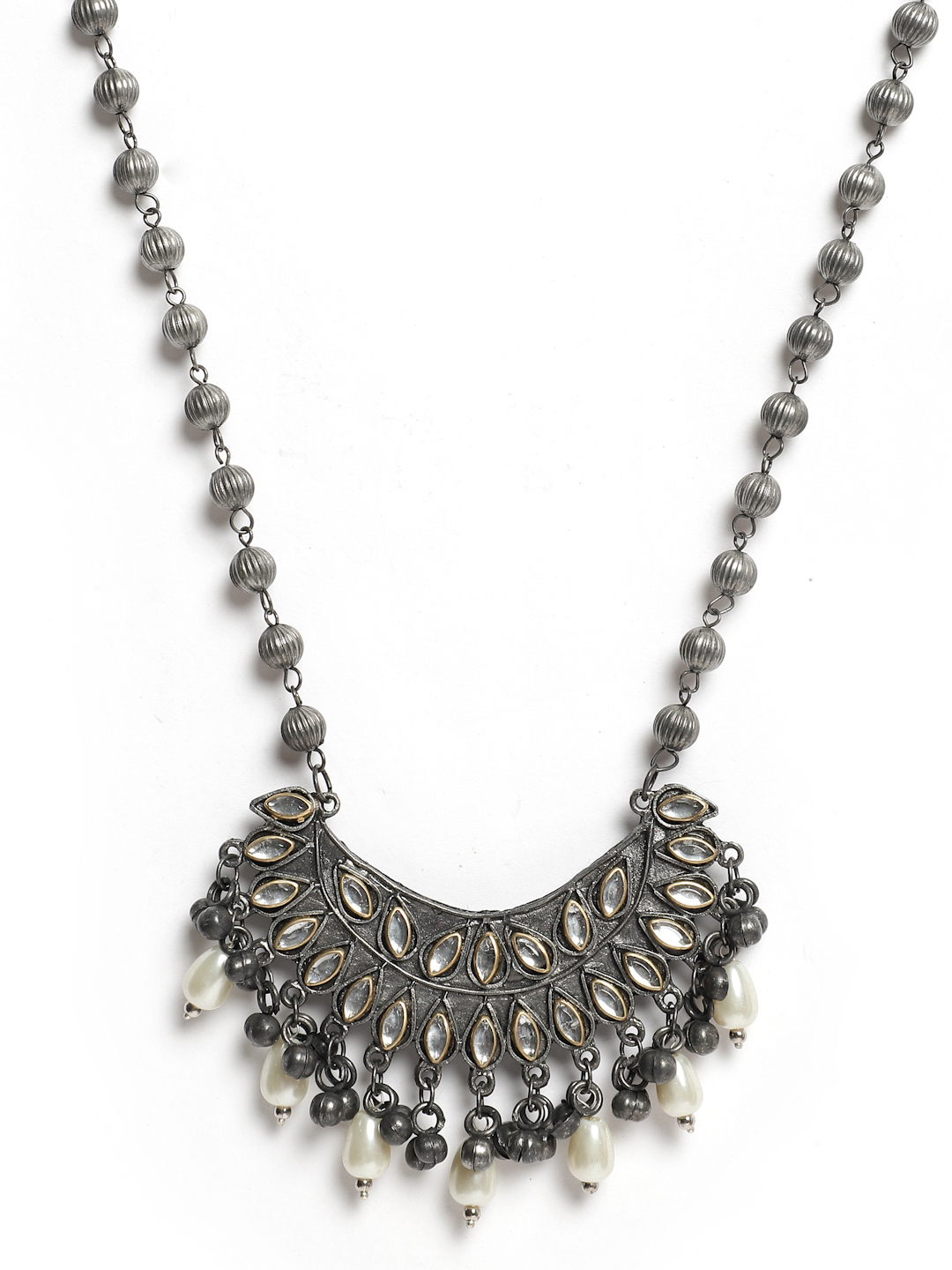 YouBella Jewellery Oxidised Silver Necklace Jewellery Set for Girls and Women