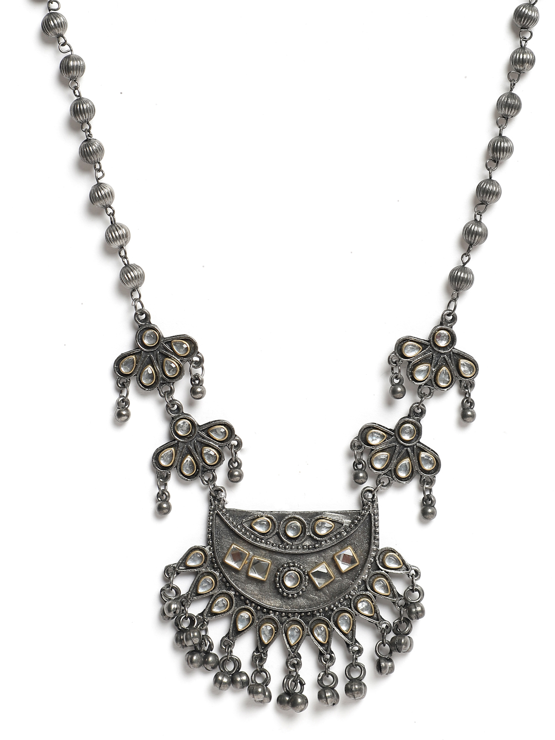 YouBella Jewellery Oxidised Silver Necklace Jewellery Set for Girls and Women