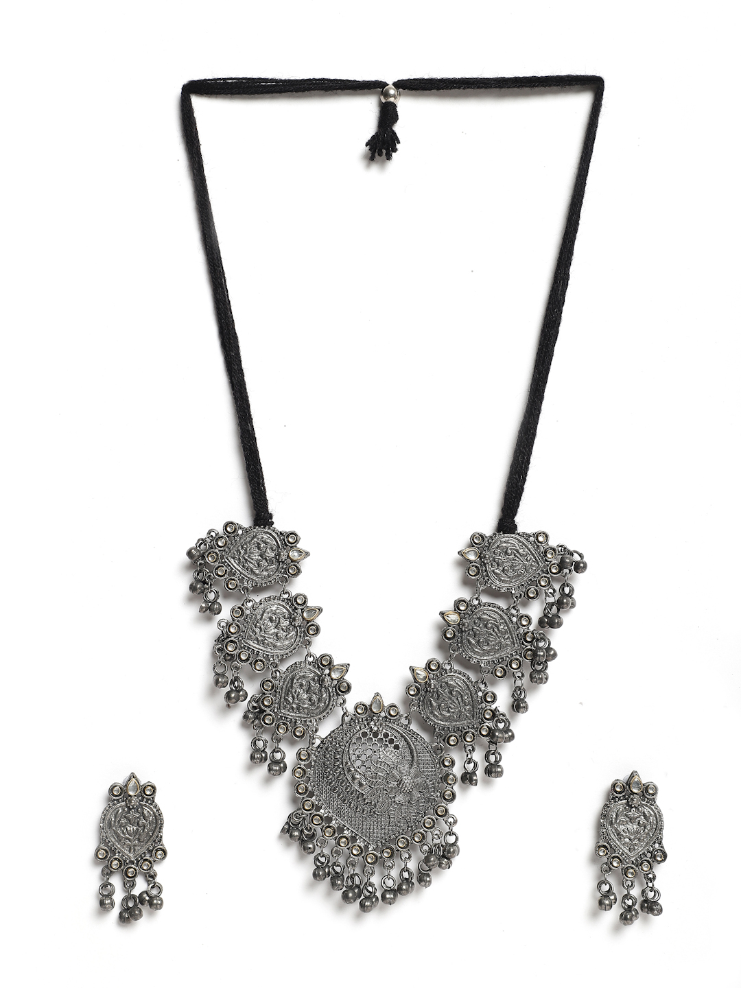 YouBella Jewellery Oxidised Silver Necklace Jewellery Set for Girls and Women