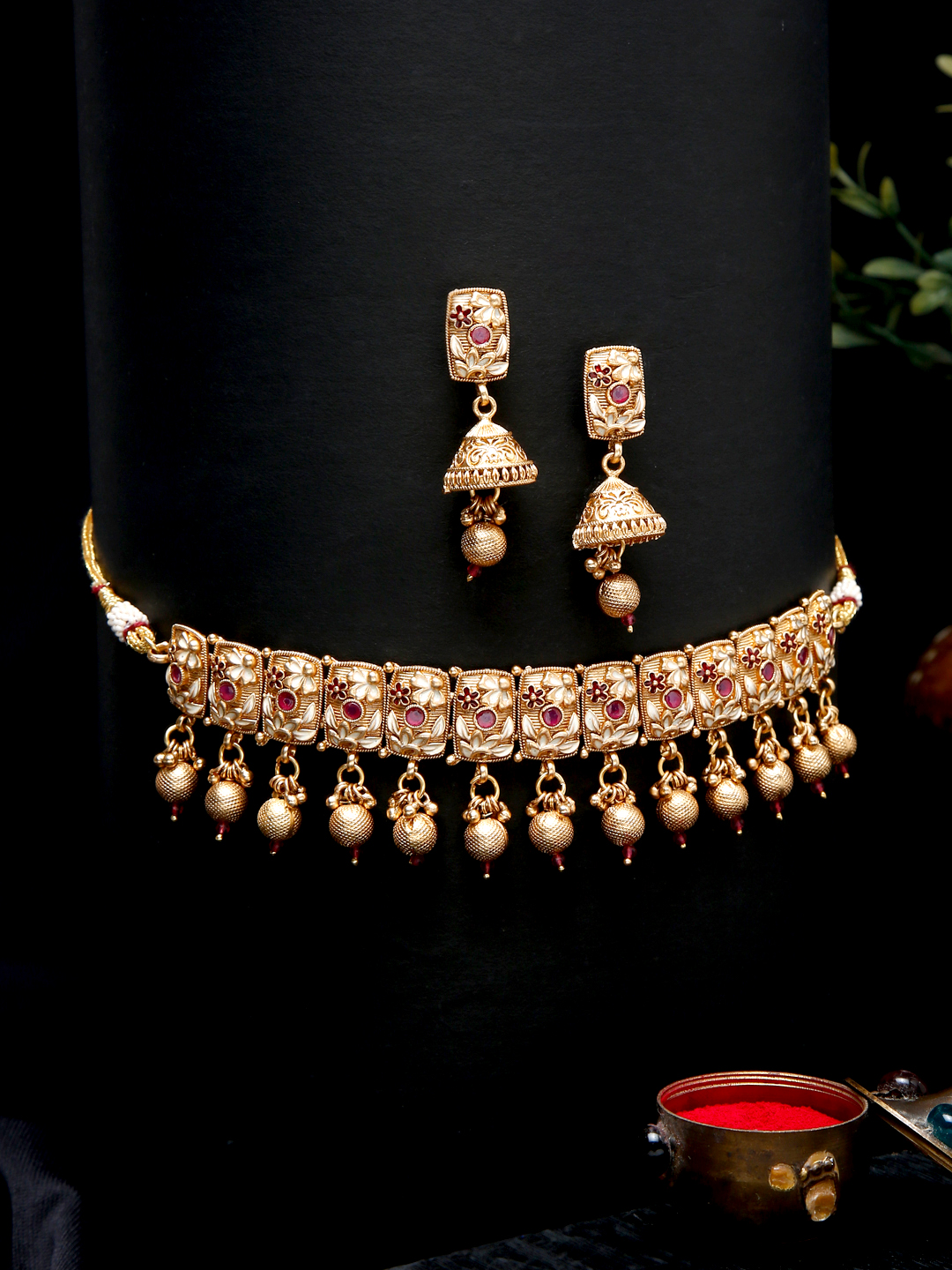 YouBella Jewellery Celebrity Inspired Gold Plated Necklace Jewellery Set for Girls and Women