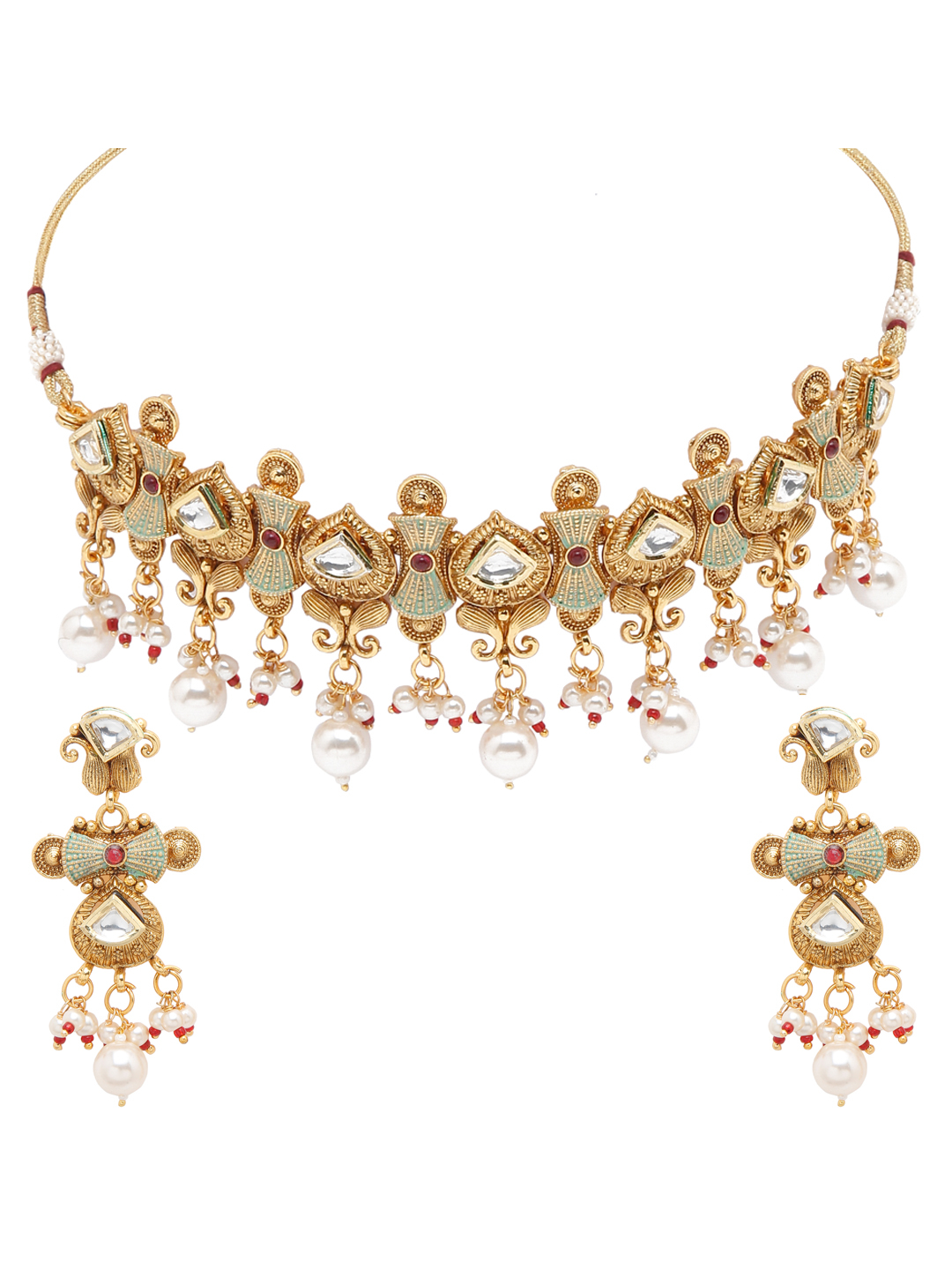 YouBella Jewellery Celebrity Inspired Gold Plated Necklace Jewellery Set for Girls and Women