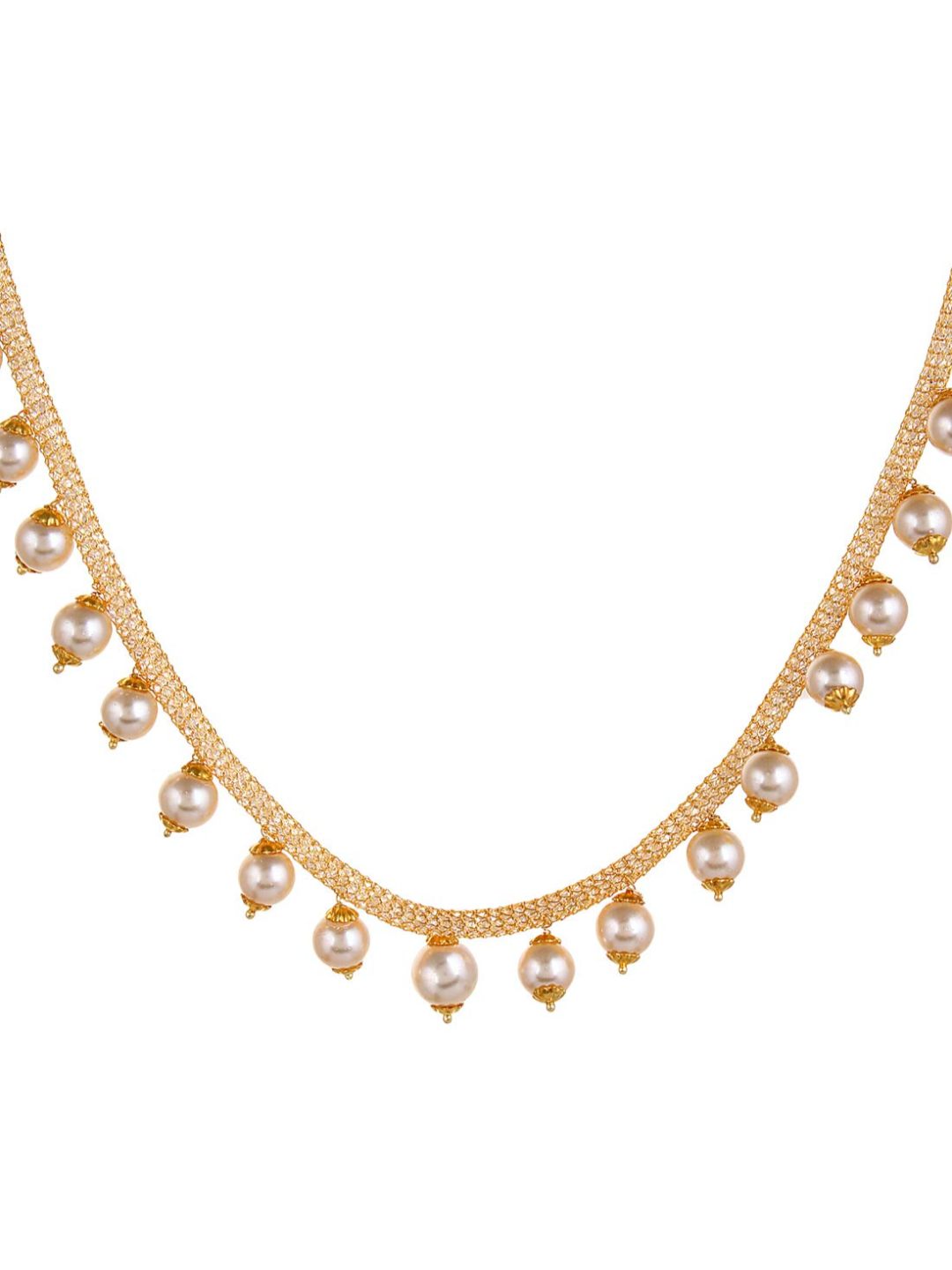 YouBella Pink Gold-Plated Stone-Studded Beaded Jewellery Set