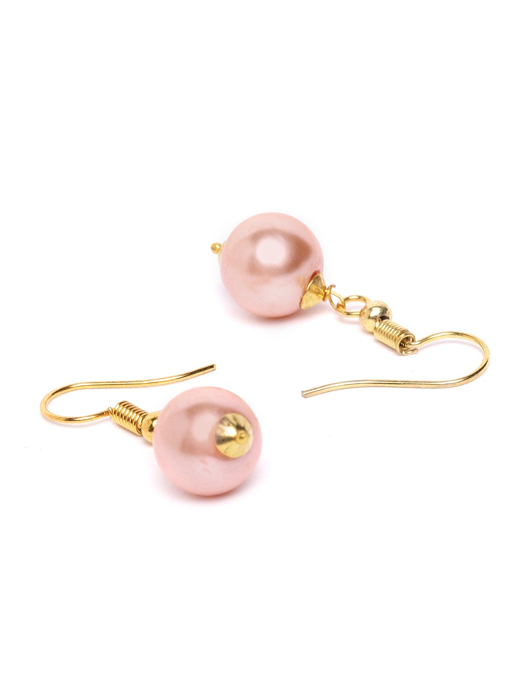 YouBella Pink Gold-Plated Stone-Studded Beaded Jewellery Set