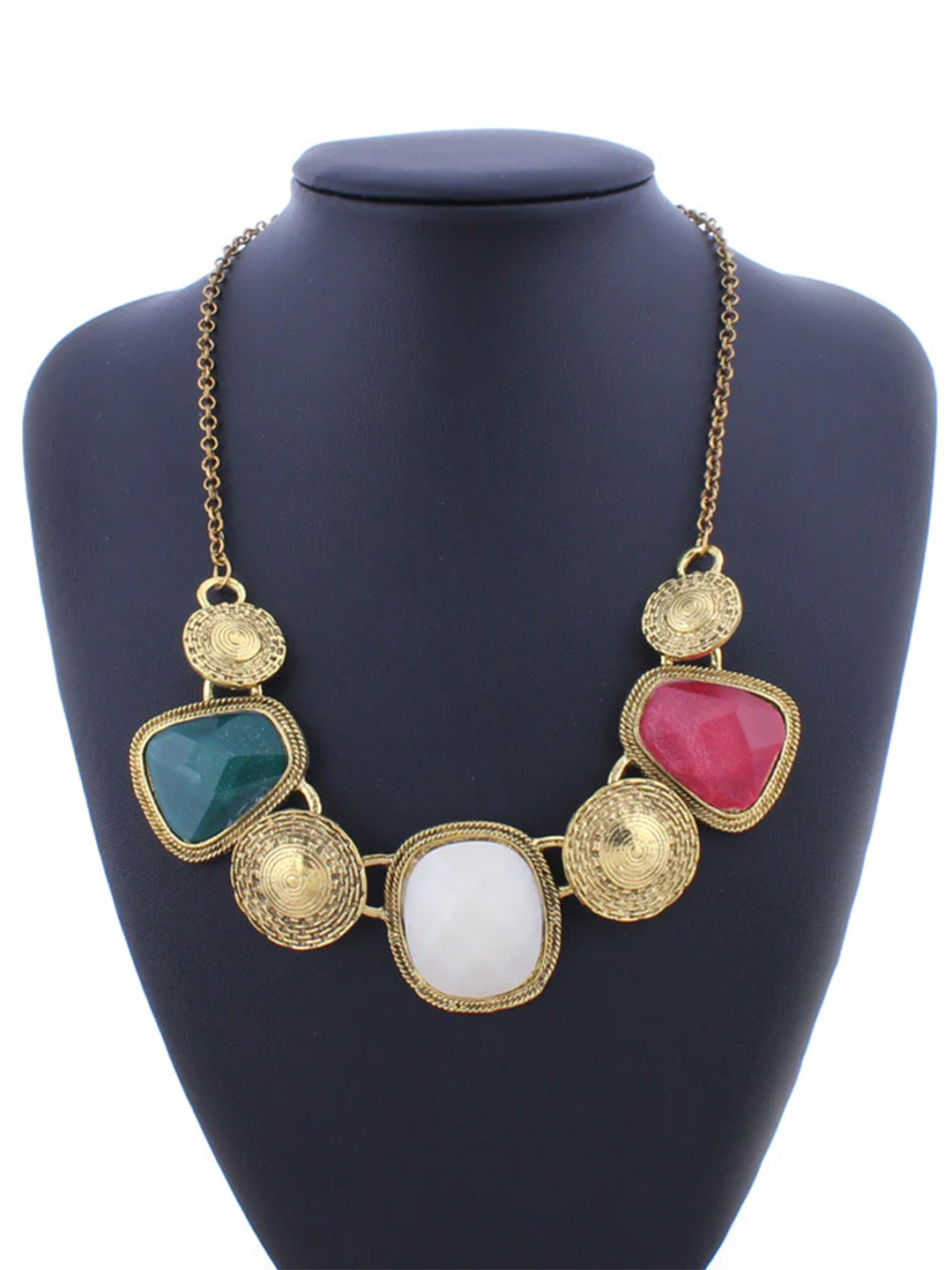 YouBella Jewellery for Women Celebrity Inspired Gold Plated Statement Necklace for Girls and Women (YBNK_50575) (Multi-Color)