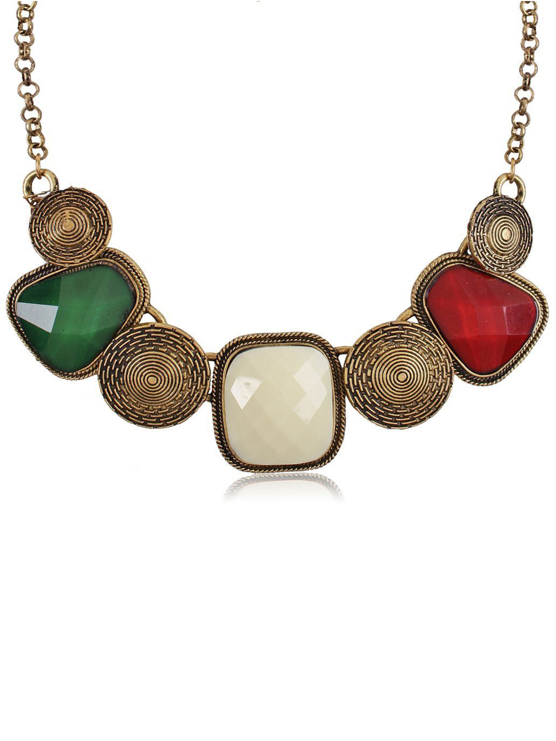 YouBella Jewellery for Women Celebrity Inspired Gold Plated Statement Necklace for Girls and Women (YBNK_50575) (Multi-Color)