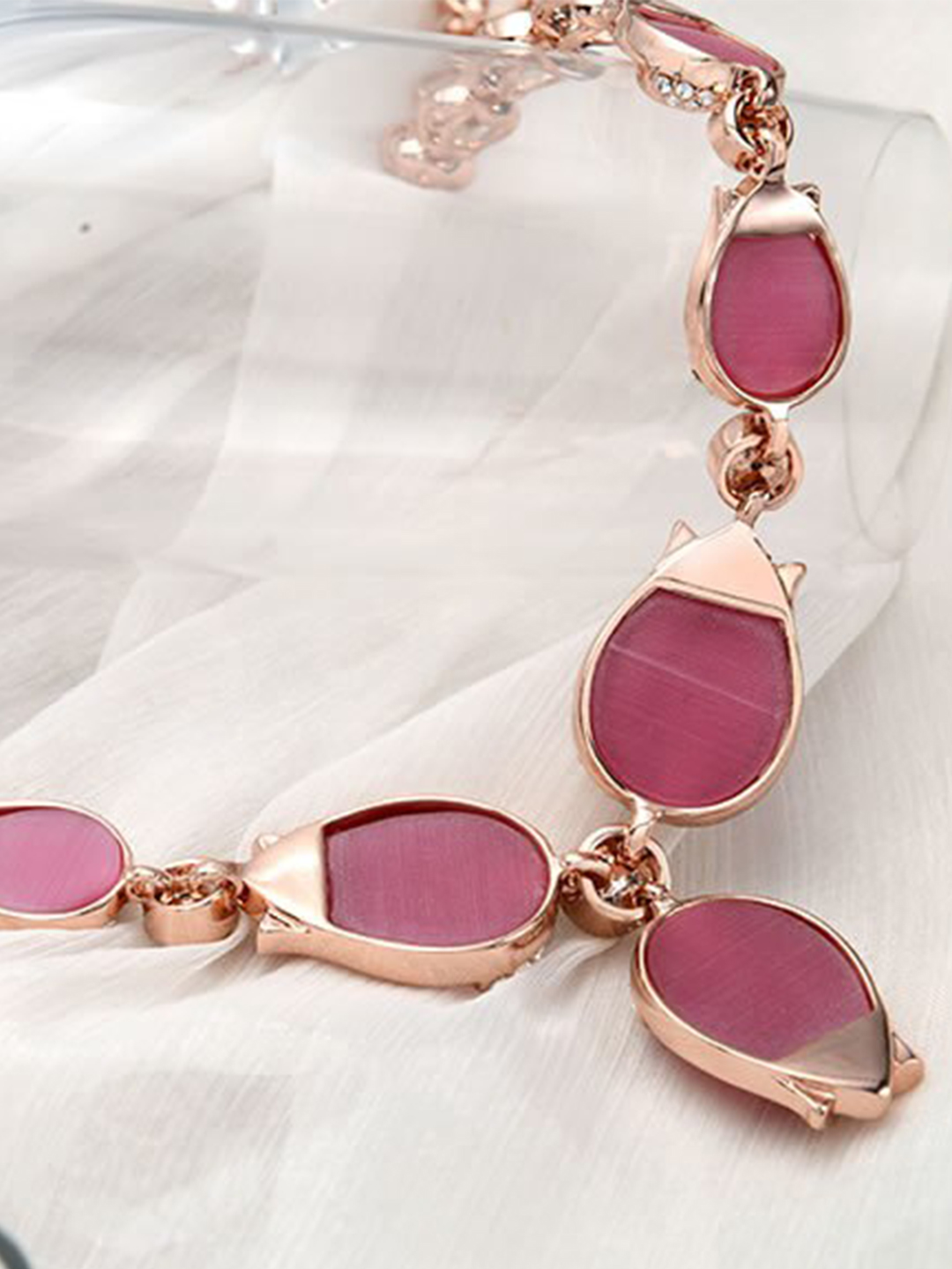 YouBella Jewellery Set for Women Gold Plated Necklace Jewellery Set with Earrings for Girls and Women (YBNK_50576) (Pink)