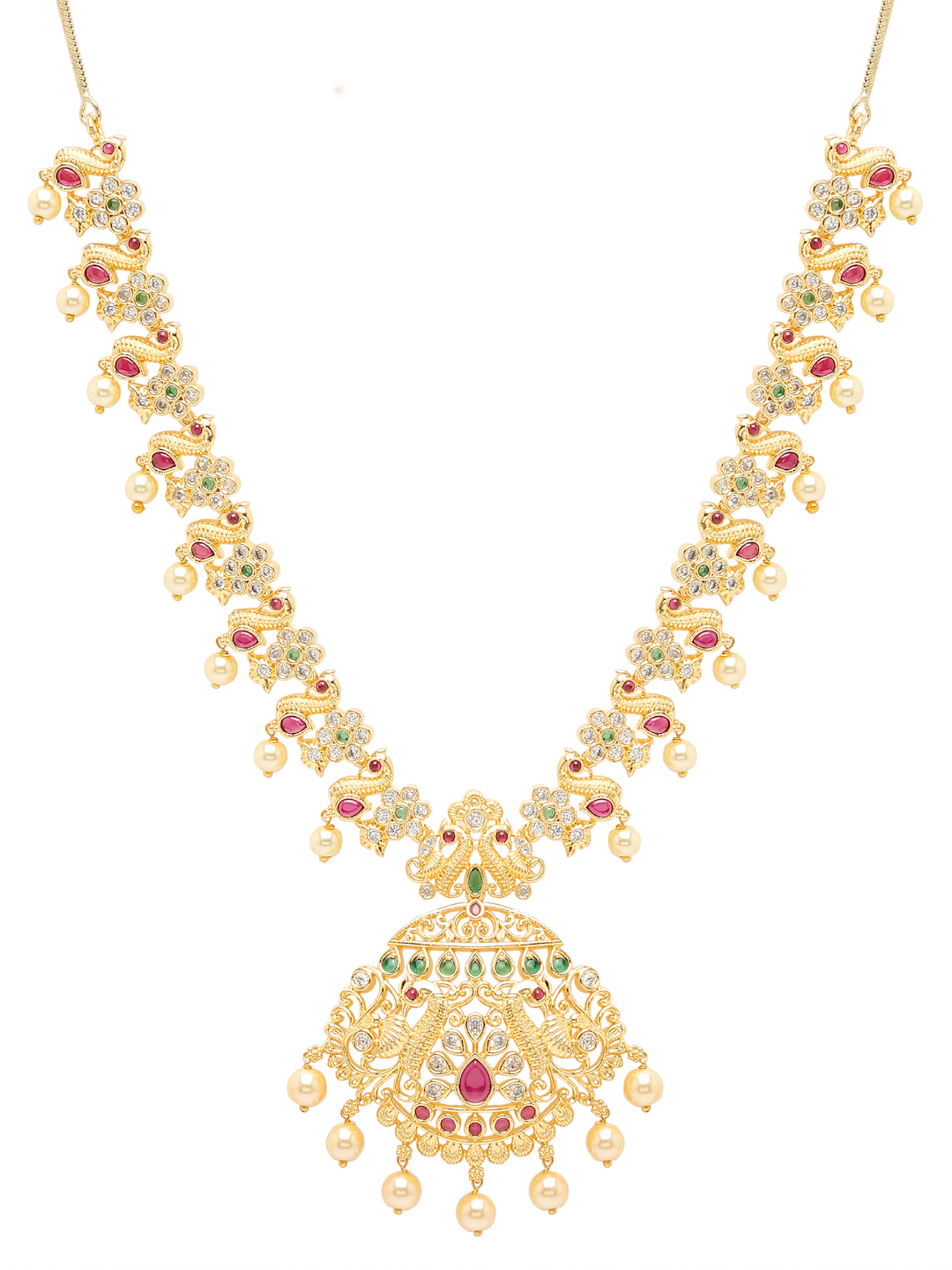 YouBella Jewellery for Women Celebrity Inspired Gold Plated Necklace Jewellery Set with Earrings for Women and Girls (YBNK_50581) (Gold)