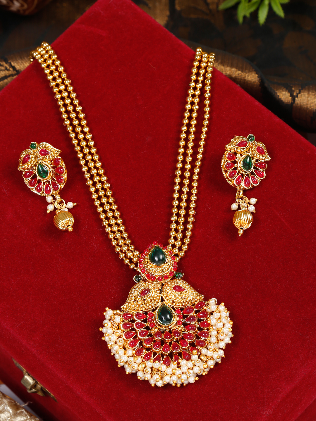YouBella Jewellery for Women Gold Plated Pearl Necklace Jewellery Set for Women and Girls (YBNK_50593)