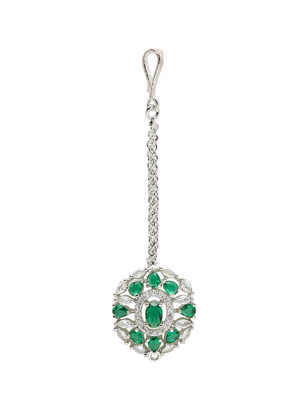 YouBella Jewellery for Women American Diamond Necklace Jewellery Set with Earring and Maang Tikka for Women and Girls