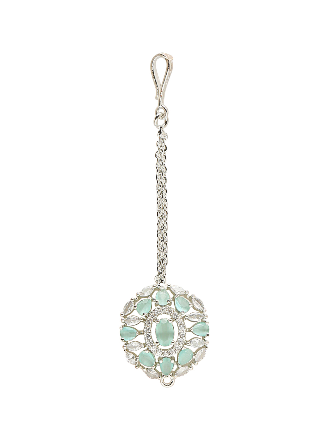 YouBella Jewellery for Women American Diamond Necklace Jewellery Set with Earring and Maang Tikka for Women and Girls