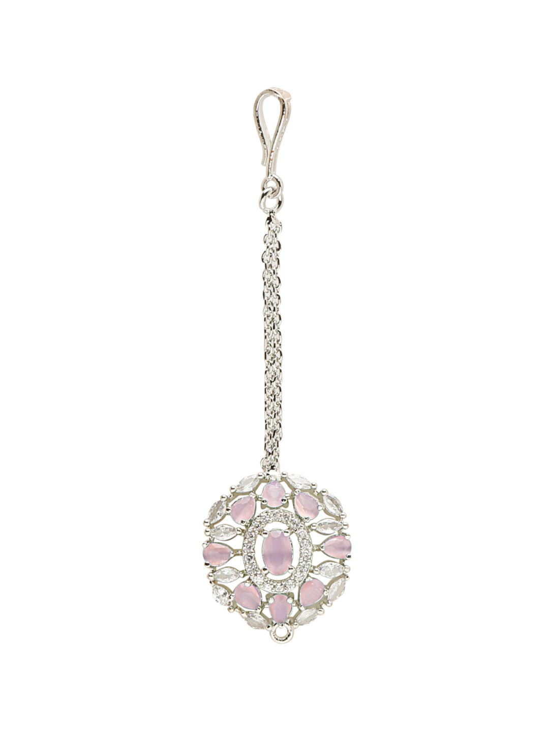 YouBella Jewellery for Women American Diamond Necklace Jewellery Set with Earring and Maang Tikka for Women and Girls