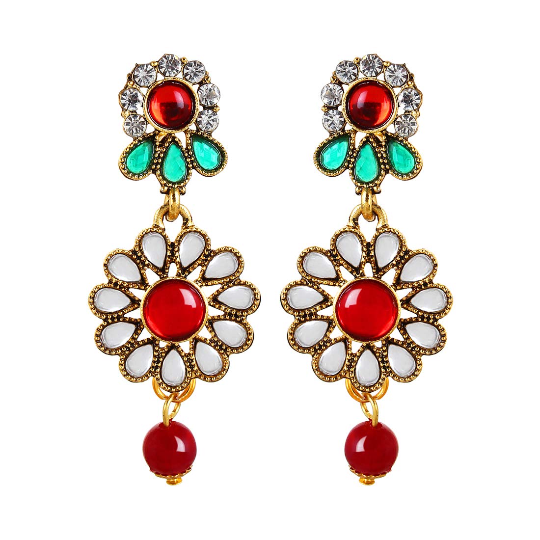 YouBella Gold Alloy Antique Kundan Traditional Necklace Set with Earrings for Women