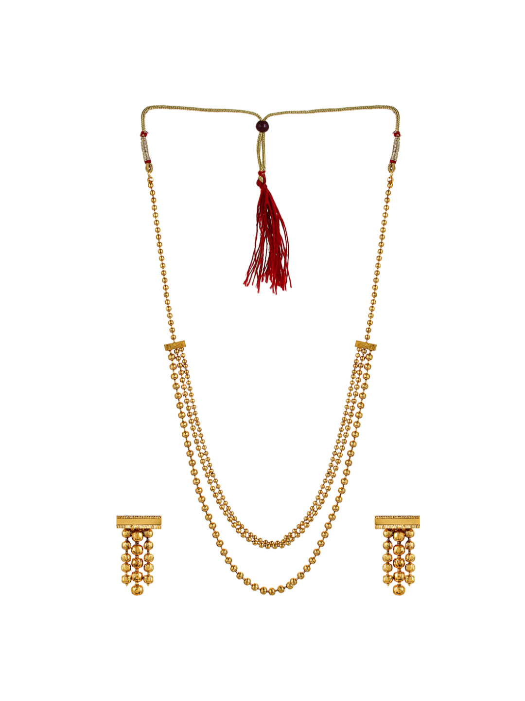 YouBella Gold Plated Necklace With Earrings Set For Women