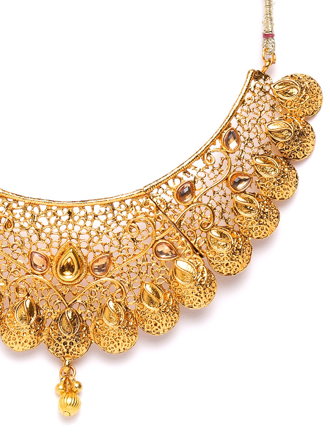 YouBella Gold-Plated Stone-Studded Jewellery Set