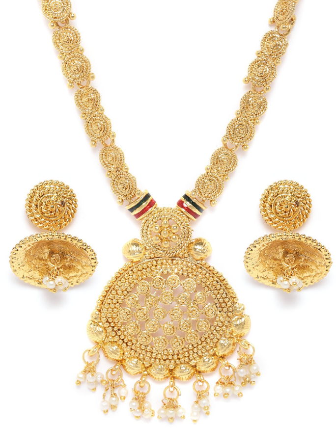 YouBella Gold-Plated Beaded Jewellery Set