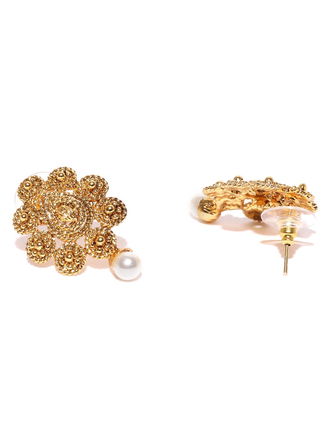 YouBella Women FashionsCream-Coloured Gold-Plated Beaded Jewellery Set