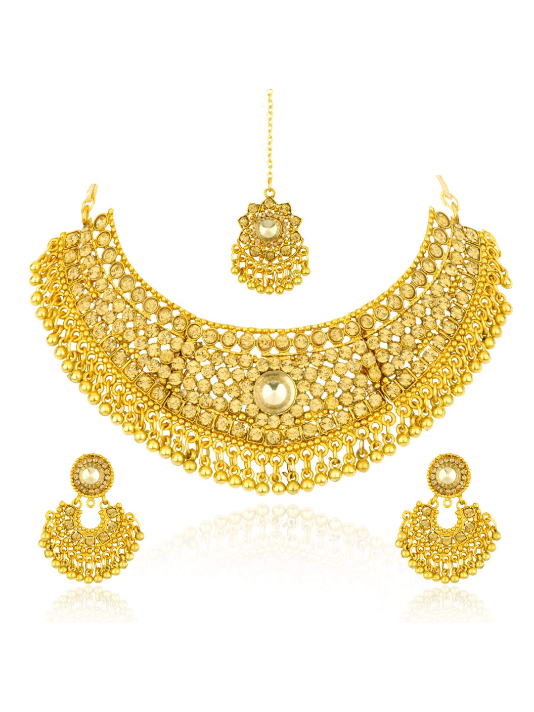 Youbella Gold Plated Necklace Jewellery Set With Earrings For Girls/Women (Choker3)