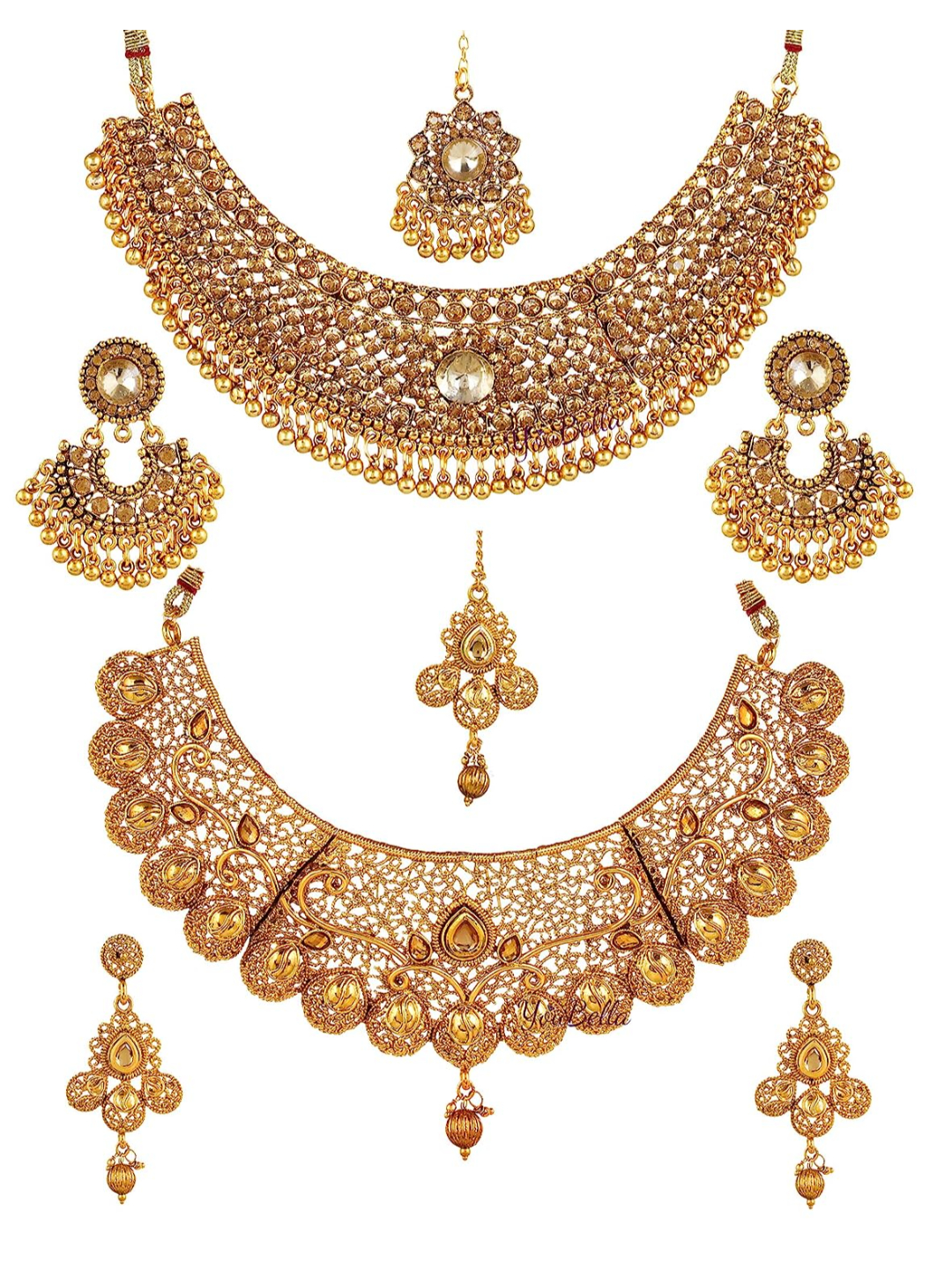 YouBella Gold Plated Alloy Necklace Set for Women - Pack of 2