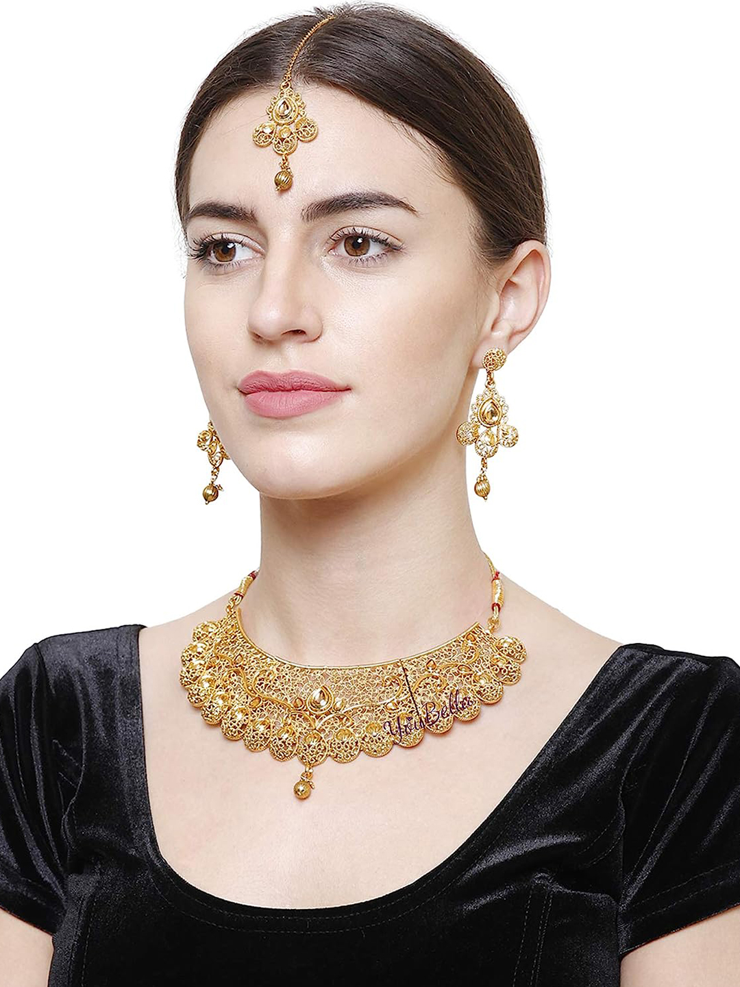 YouBella Gold Plated Alloy Necklace Set for Women - Pack of 2