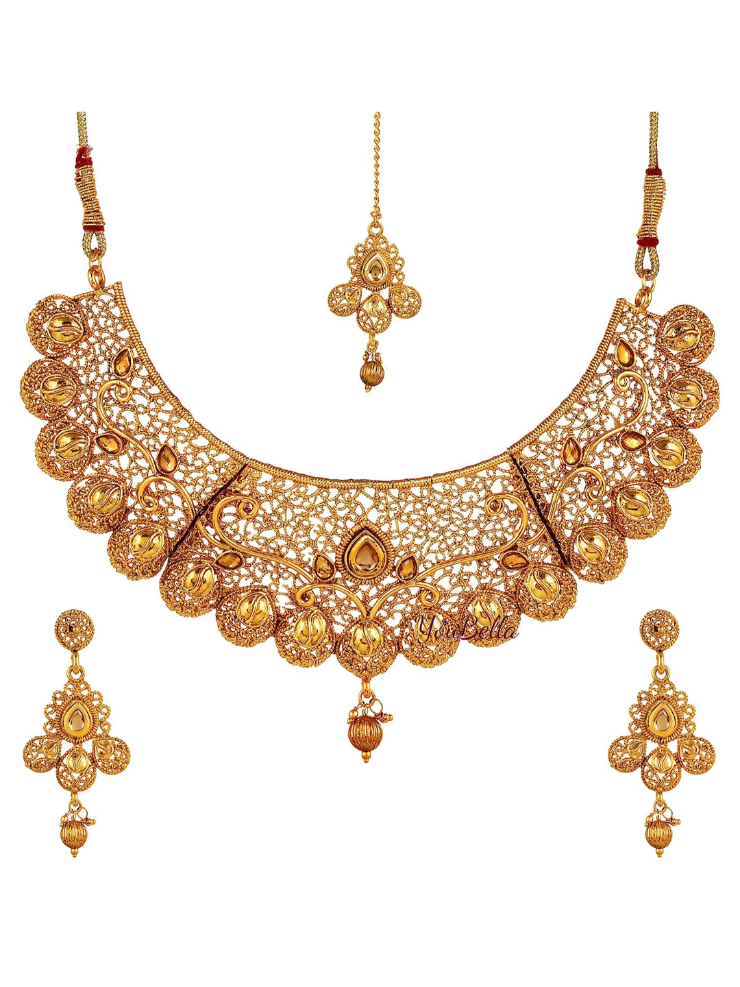 YouBella Gold Plated Alloy Necklace Set for Women - Pack of 2